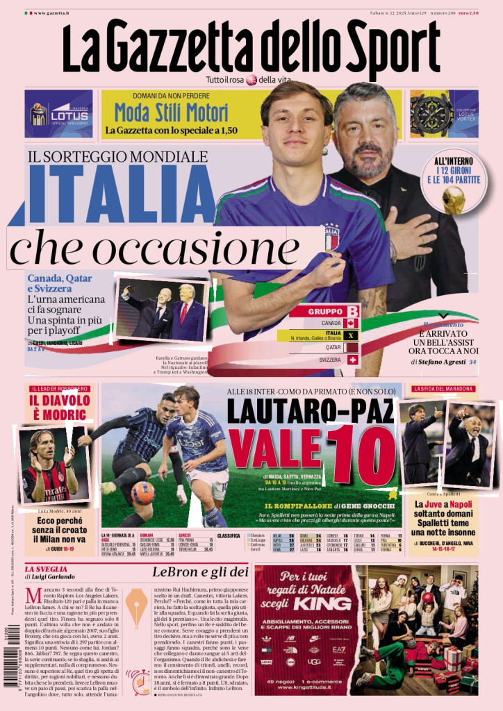 Le Prime Pagine Sportive Nazionali – 6 dicembre 2025 29 image 18