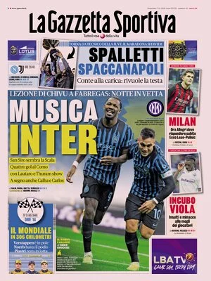 Le Prime Pagine Sportive Nazionali – 7 dicembre 2025 29 la gazzetta dello sport 071213voc