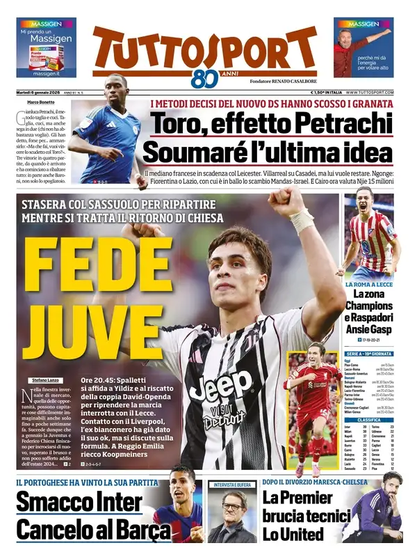 Le Prime Pagine Sportive Nazionali – 6 gennaio 2026 29 image 5