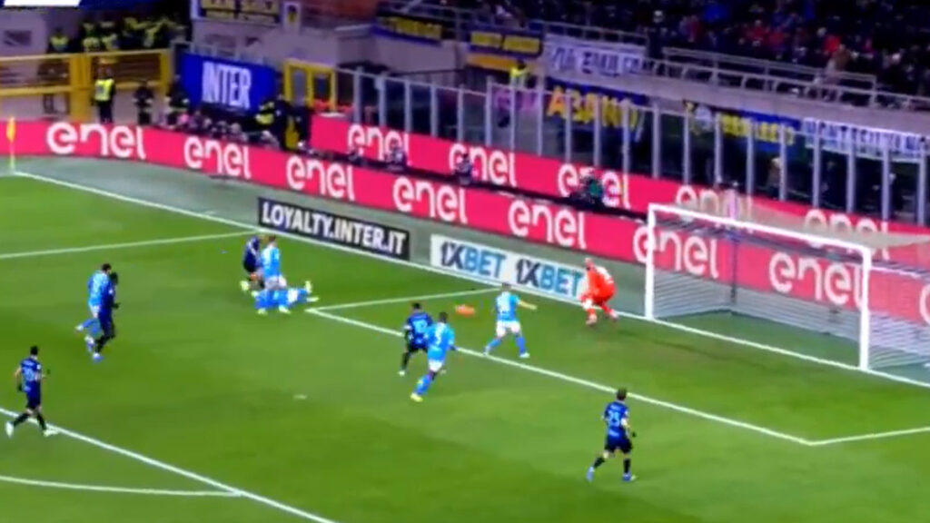 Screen gol Dimarco Inter Napoli