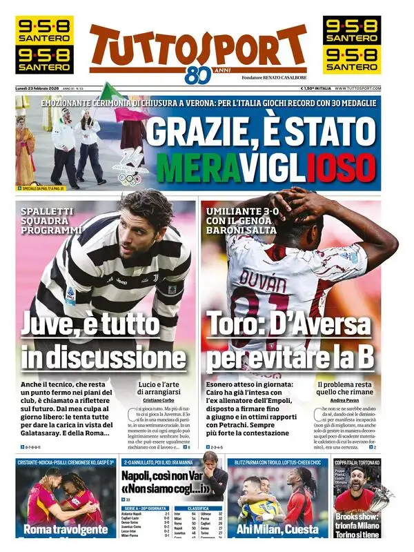 Le prime pagine dei principali quotidiani sportivi – 23 febbraio 2026 29 image 31