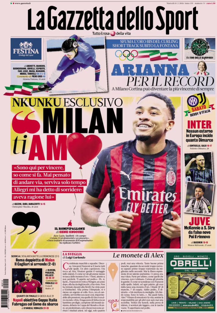 Le prime pagine dei quotidiani sportivi – 10 febbraio 2026 27 image 9