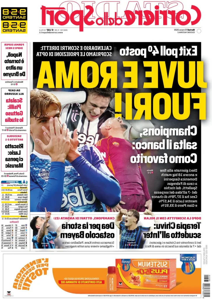 Le prime pagine dei principali quotidiani sportivi – 10 marzo 2026 28 corriere dello sport 020308f3mcbgx