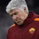 Gasperini, allenatore della Roma, sconsolato