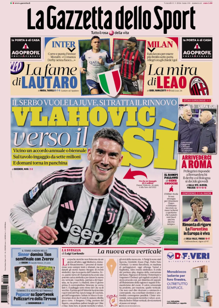 Le prime pagine dei principali quotidiani sportivi – 13 marzo 2026 27 image 14