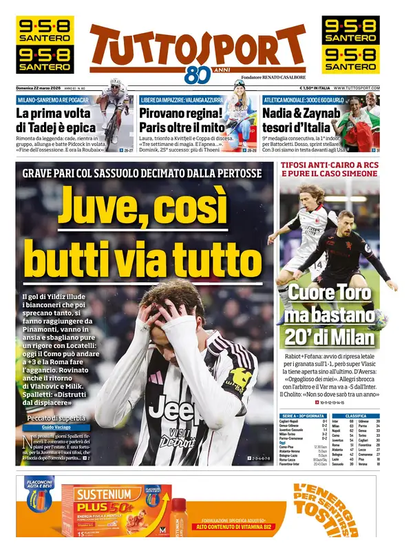 Le prime pagine dei principali quotidiani sportivi – 22 marzo 2026 29 image 27