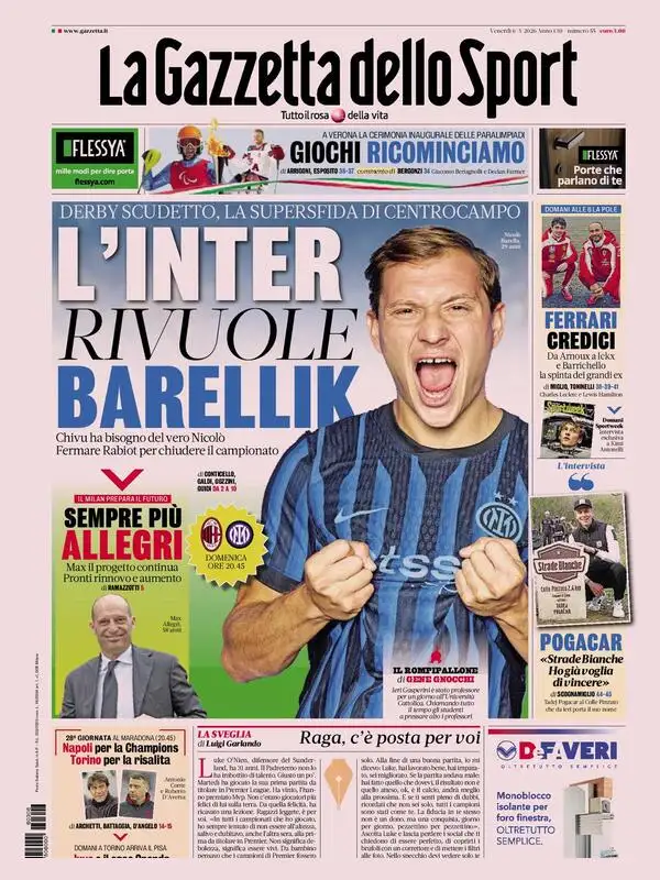 Le prime pagine dei principali quotidiani sportivi – 06 marzo 2026 27 image 3