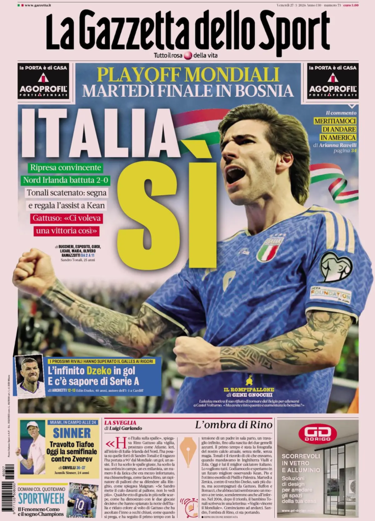 Le prime pagine dei principali quotidiani sportivi – 27 marzo 2026 27 image 31