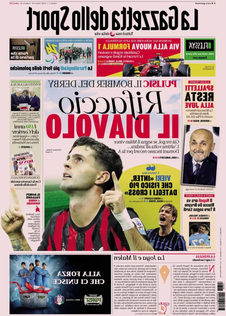 Le prime pagine dei principali quotidiani sportivi – 07 marzo 2026 27 la gazzetta dello sport 0318591vydxt7