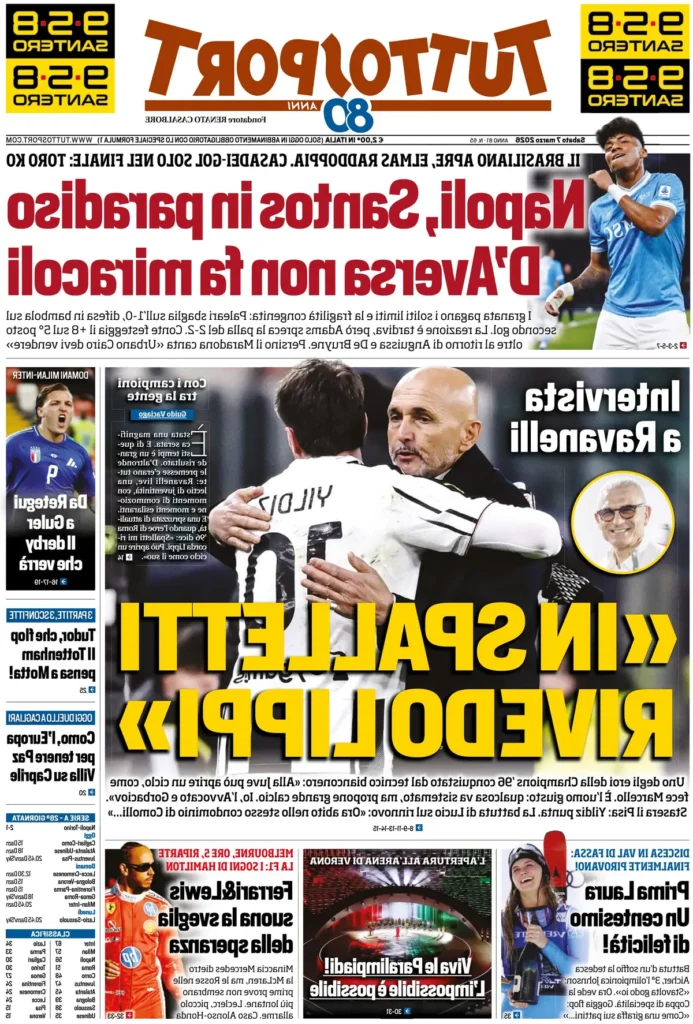 Le prime pagine dei principali quotidiani sportivi – 07 marzo 2026 28 tuttosport 020802zk8be19