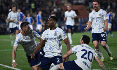 Esultanza gol Dumfries Como Inter