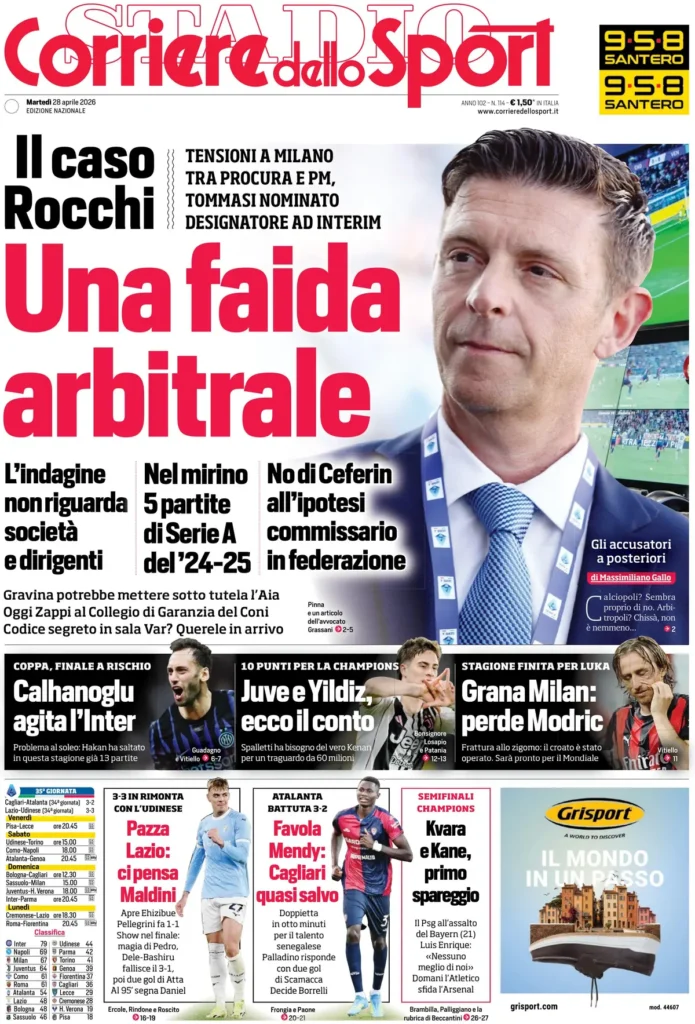 Le prime pagine dei quotidiani sportivi – 28 aprile 2026 28 corriere dello sport 020308xhuocqq