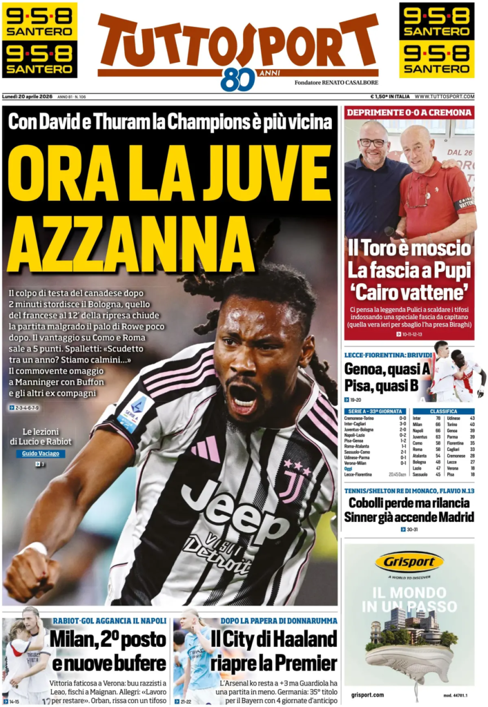 Le prime pagine dei quotidiani sportivi – 20 aprile 2026 29 image 23