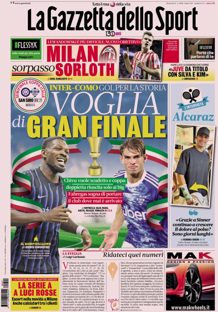 Le prime pagine dei quotidiani sportivi – 21 aprile 2026 27 image 24