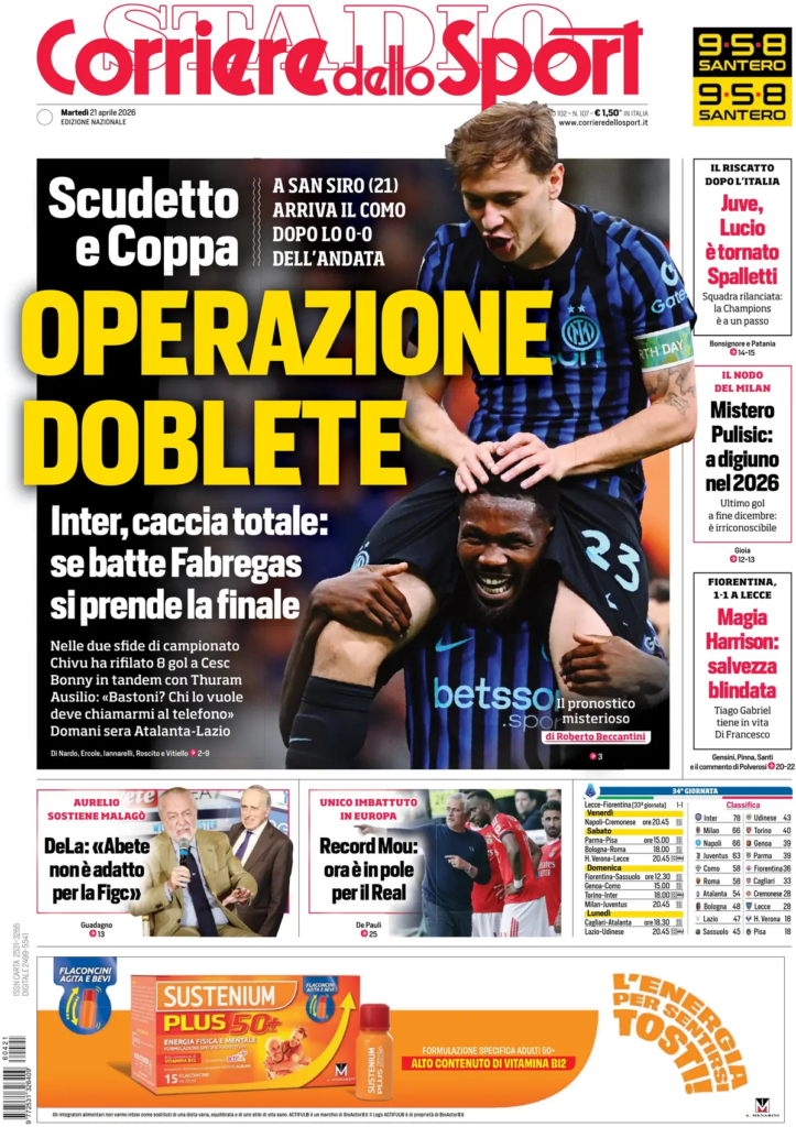 Le prime pagine dei quotidiani sportivi – 21 aprile 2026 28 image 25