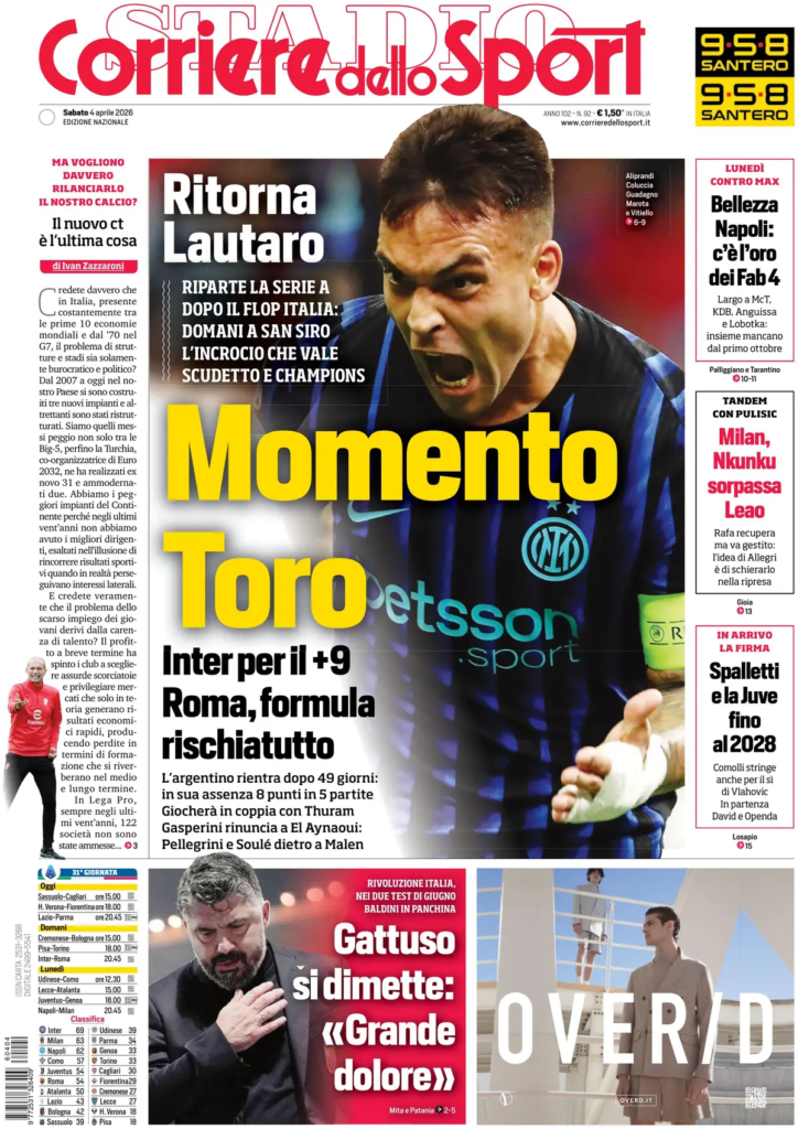 Le prime pagine dei quotidiani sportivi – 4 aprile 2026 28 image 4