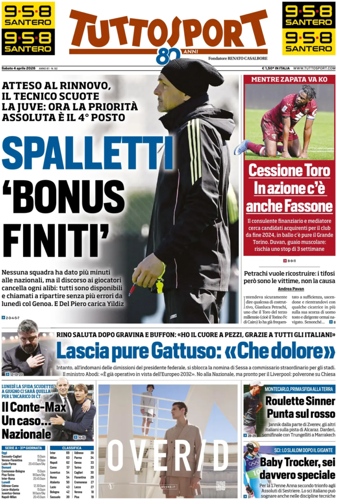 Le prime pagine dei quotidiani sportivi – 4 aprile 2026 29 image 5