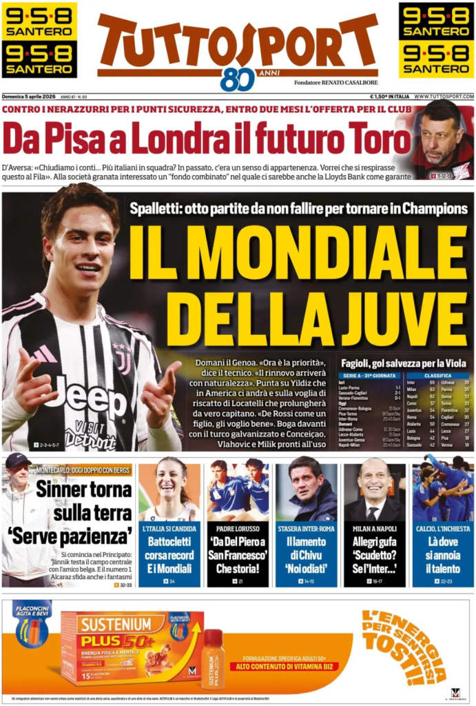 Le prime pagine dei quotidiani sportivi – 5 aprile 2026 27 image 6