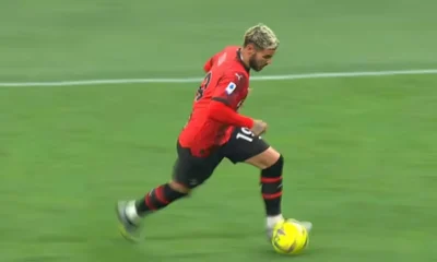 Theo Hernandez in azione con la maglia del Milan