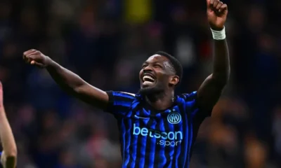 Thuram esulta dopo la vittoria sul Como