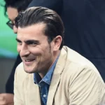 Nicola Ventola, ex giocatore Inter, inquadrato a san Siro sugli spalti