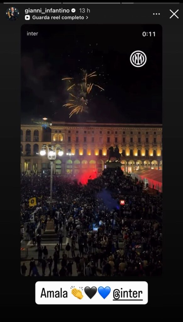 Infantino e l'omaggio social: «Amala». il messaggio del tifoso nerazzurro per l'Inter Campione - FOTO 27 WhatsApp Image 2026 05 04 at 15.38.25