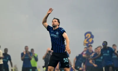 Carlos Augusto durante la festa scudetto