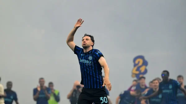 Carlos Augusto durante la festa scudetto