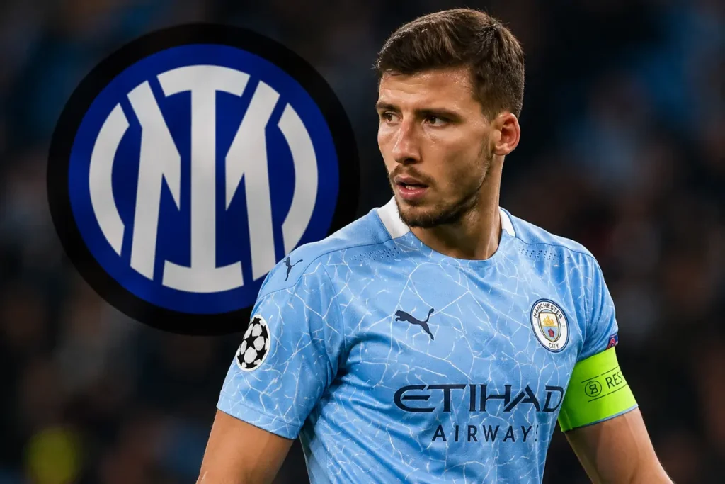 Ruben Dias con il logo dell'Inter