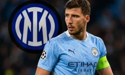 Ruben Dias con il logo dell'Inter