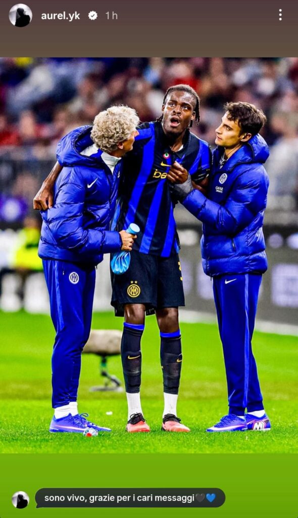 Bisseck rassicura i tifosi: «Sono vivo, grazie per i cari messaggi» 2 WhatsApp Image 2026 08 05 at 19.09.01