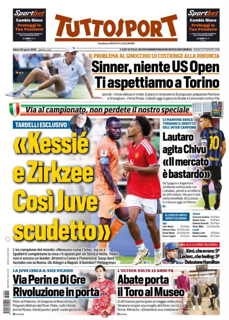 Le prime pagine dei quotidiani sportivi – 20 agosto 2026 4 WhatsApp Image 2026 08 22 at 09.00.38