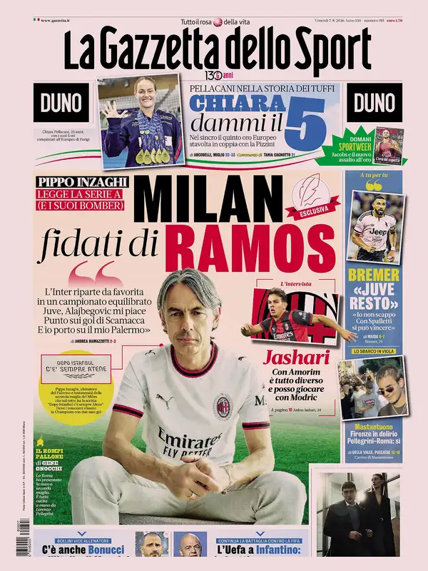Le prime pagine dei quotidiani sportivi – 07 agosto 2026 2 la gazzetta dello sport